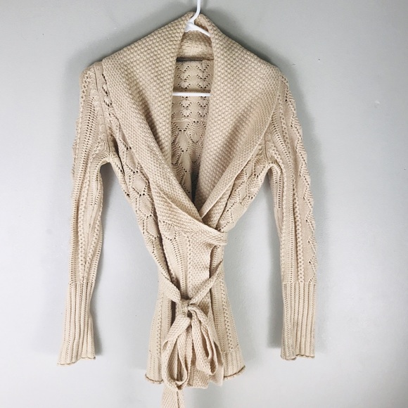 cable knit wrap sweater